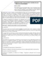 Inciso E - DESCRIPCIÓN DE LOS ELEMENTOS PARA LA EVALUACIÓN Y CONTROL EN LOS SERVICIOS DE ENFERMERIA