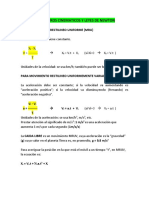 Parametros Cinematicos y Leyes de Newton