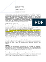 Chapter Two: Entrepreneurial Background, Trait and Motivation 2.1 The Entrepreneurial Background