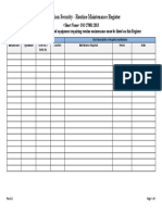 ISMS Routine Maintenance Register