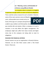 Financial Distress - Meaning, Causes, and Evaluation of Financial Distress Using Different Models