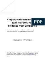 Corporate Governance and Bank Performance: Evidence From Zimbabwe