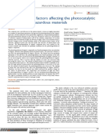 A Review On The Factors Affecting The Photocatalytic Degradation of Hazardous Materials