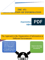 Topic 2: Organization of Information in Different Environments