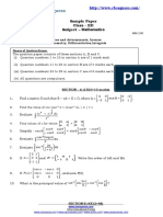 Sample Paper Class - XII Subject - Mathematics: General Instructions