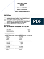 Prefinals Exam in Income Taxation