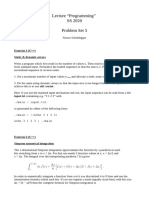 Lecture "Programming" SS 2020 Problem Set 5: Exercise 1 (C++) Static & Dynamic Arrays