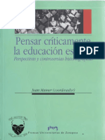 Juan Mainer (Coord), Pensar Críticamente La Educación Escolar PDF