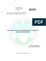 Ensayo "La Importancia de La Gestión Financiera y El Papel Del Admiistrador F