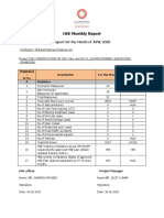 HSE Monthly Report: Report For The Month of JUNE 2020