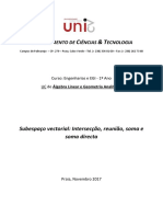 8.º Apont - Subespaço Vectorial - Intersecção, Reunião, Soma e Soma Directa