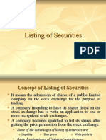 Listing of Securities