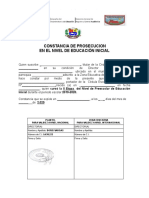 Constancia de Prosecución Del Nivel de Educación Preescolar