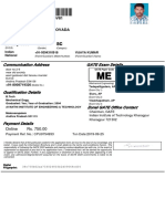 25 May 1988 Male SC: Communication Address GATE Exam Details