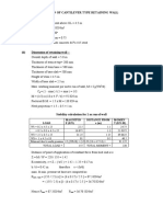 Design of Cantilever Type Retaining Wall (I) Data:-: Load Magnitud E (KN) Distance From A (M) Momen T (KN-M)