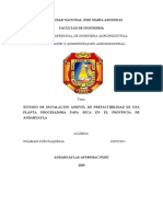 ESTUDIO DE INSTALACIONANIEVEL DE PREFACTIBILIDAD DEUNA PLANTA PROCESADORAPAPAS SECAS EN ELPROVENCIA DEANDAHUAYLAS (Autoguardado)