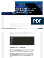 Google Dorks List "Google Hacking" PDF