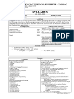 Syllabus: Don Bosco Technical Institute - Tarlac