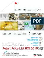 Retail Price List ROI 2019: Residential Light Commercial Commercial VRF Applied Air-to-Water Controls