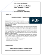 Prepared By: M. Khurram Siddiqui Mba 3 Semester (Finance) Short Notes Research Methods (STA 630) Lesson No.1