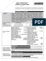 Most Important Terms & Conditions: Schedule of Charges