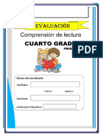 Evaluación de Proceso - Comprension de Textos - 4to Grado