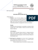 Discourse Analysis Activity No. 1 PDF