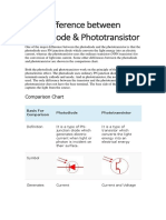 Difference Between Photodiode & Phototransistor: Comparison Chart