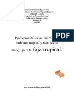 Protección de Los Animales en El Ambiente Tropical y Técnicas de Manejo para La Faja Tropical