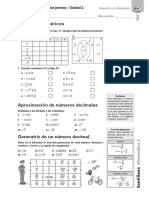 Conjuntos Numéricos: Ficha de Conocimientos Previos / Unidad 2