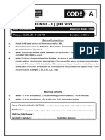 JEE Main 4 2021 Paper PDF