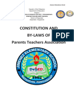 Constitution and By-Laws of Parents Teachers Association: Schools Division Office I Pangasinan Jimenez Elementary School