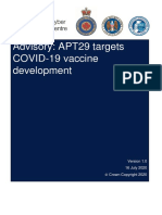 Advisory APT29 Targets COVID 19 Vaccine Development