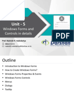 Unit - 5: Windows Forms and Controls in Details