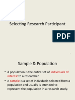 Selecting Research Participant