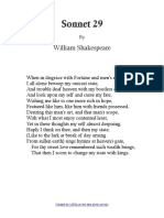 The Sonnets 029 Sonnet 29 PDF