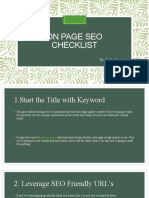 On Page Seo Checklist: By:-Dolly Sharma