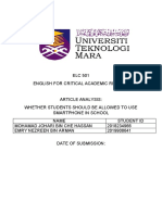 Written Article Analysis (ELC501 2019)