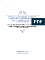 Ethical Audit Report of Tesco's Approach To Corporate Social Responsibility (CSR) and Sustainability Assessment 2 PDF