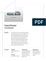 Teranex 2D Processor: Technical Speci Fications