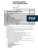 Evaluation Criteria: Portable Roughness Gauge