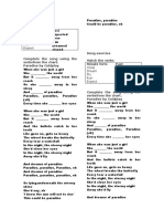 Song Exercise Match The Verbs Simple Form Past