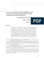 L'effet Du Capital Marque Employeur Sur L'attractivité Organisationelle