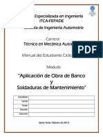 MANUAL DE APLICACION DE OBRA DE BANCO Y SOLDADURAS DE MANTENIMIENTO LISTO Reparado PDF