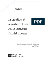 Cahier de La Recherche - La Création Et La Gestion D'une Petite Structure D'audit Interne (Janvier 2009) PDF