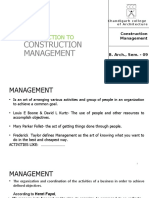 Introduction To Construction Management