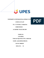 University of Petroleum & Energy Studies School of Law B.A. L.L.B (Hons.) Criminal Law Semester Iii ACADEMIC YEAR: 2018-2019