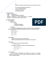 Standard Form of Quadratic Equation