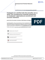 Employees Are Satisfied With Their Benefits, But So What? The Consequences of Benefit Satisfaction On Employees' Organizational Commitment and Turnover Intentions