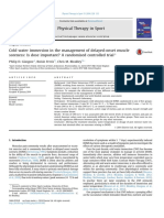 Cold Water Immersion in The Management of Delayed-Onset Muscle Soreness. A Randomised Controlled Trial PDF